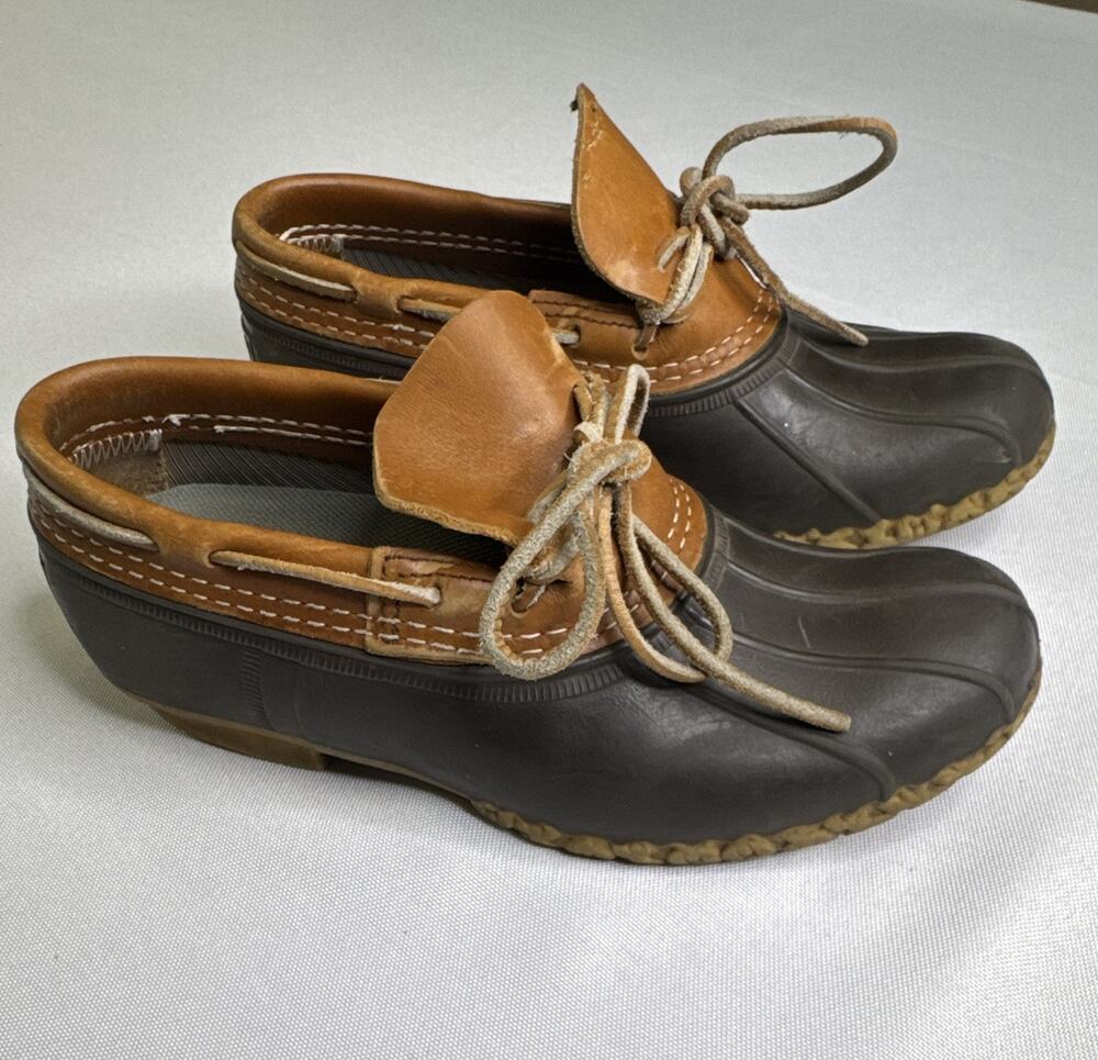 L.L. Bean Men’s Bean Boots Brown/Tan Leather Upper Rubber Sole 7 M